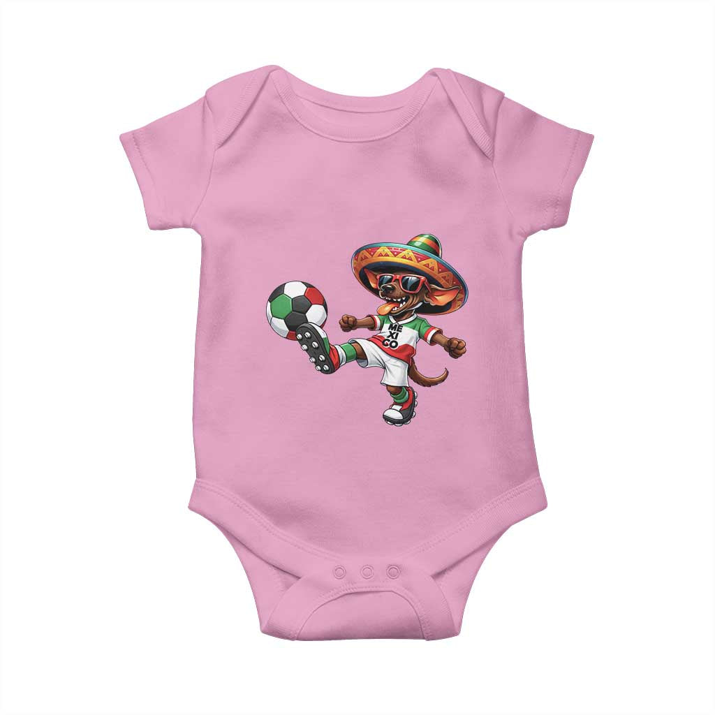 Funny Mexican Xolo Dog Playing Soccer Baby Onesie Football Fan Gift