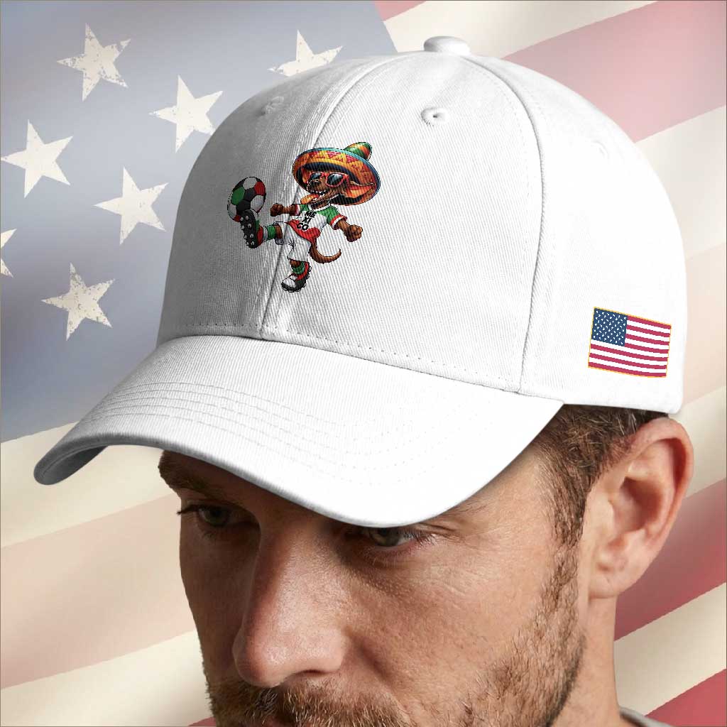 Funny Mexican Xolo Dog Playing Soccer Baseball Cap Football Fan Gift
