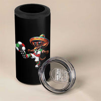 Funny Mexican Xolo Dog Playing Soccer 4 in 1 Can Cooler Tumbler Football Fan Gift