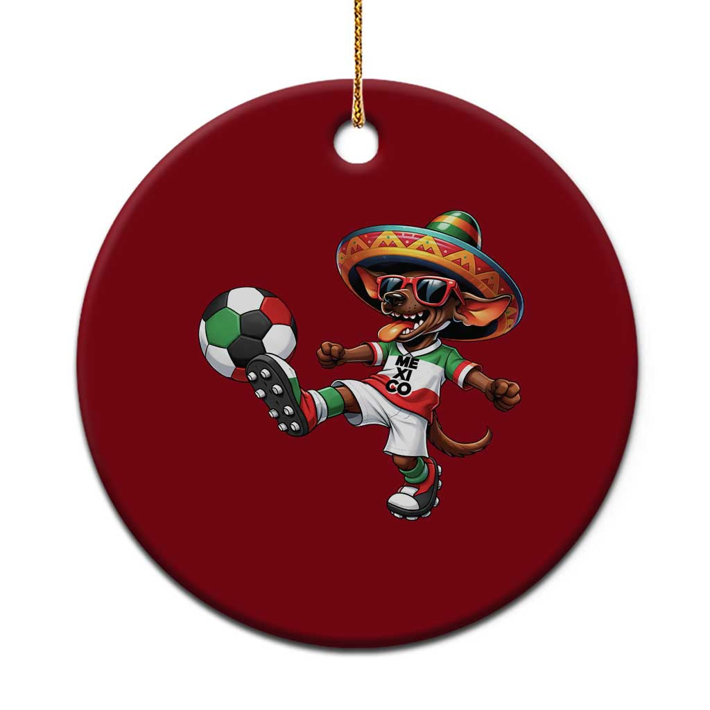 Funny Mexican Xolo Dog Playing Soccer Ceramic Ornament Football Fan Gift
