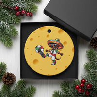 Funny Mexican Xolo Dog Playing Soccer Ceramic Ornament Football Fan Gift
