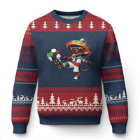 Funny Mexican Xolo Dog Playing Soccer Ugly Christmas Sweater Football Fan Gift