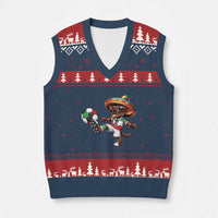 Funny Mexican Xolo Dog Playing Soccer V-Neck Knit Sweater Vest Football Fan Gift