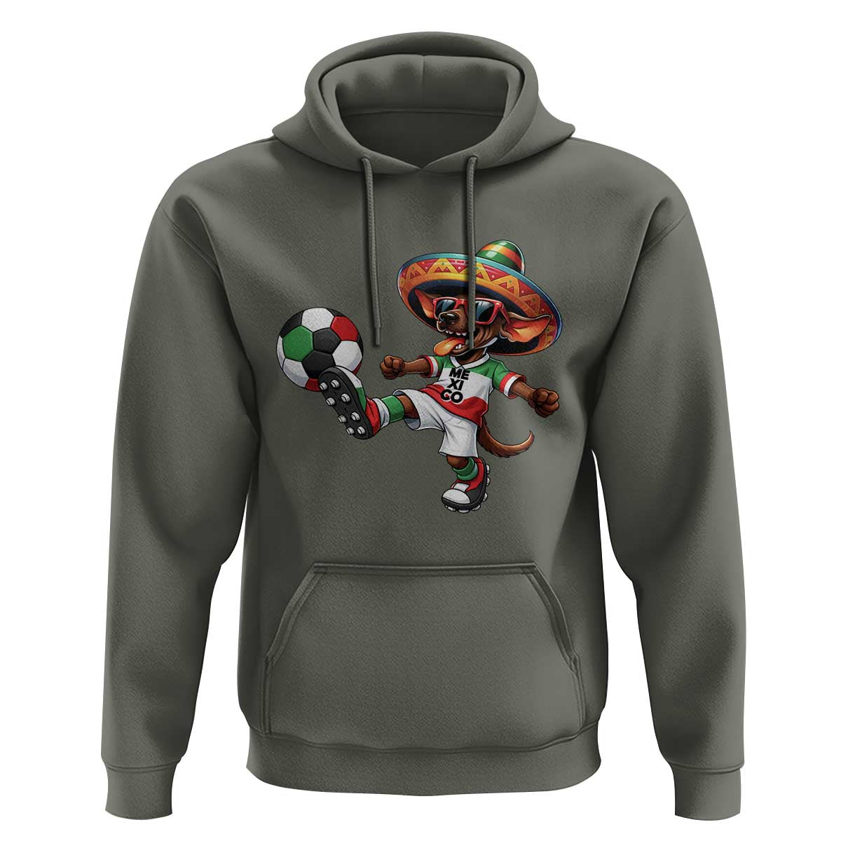 Funny Mexican Xolo Dog Playing Soccer Hoodie Football Fan Gift