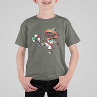 Funny Mexican Xolo Dog Playing Soccer T Shirt For Kid Football Fan Gift
