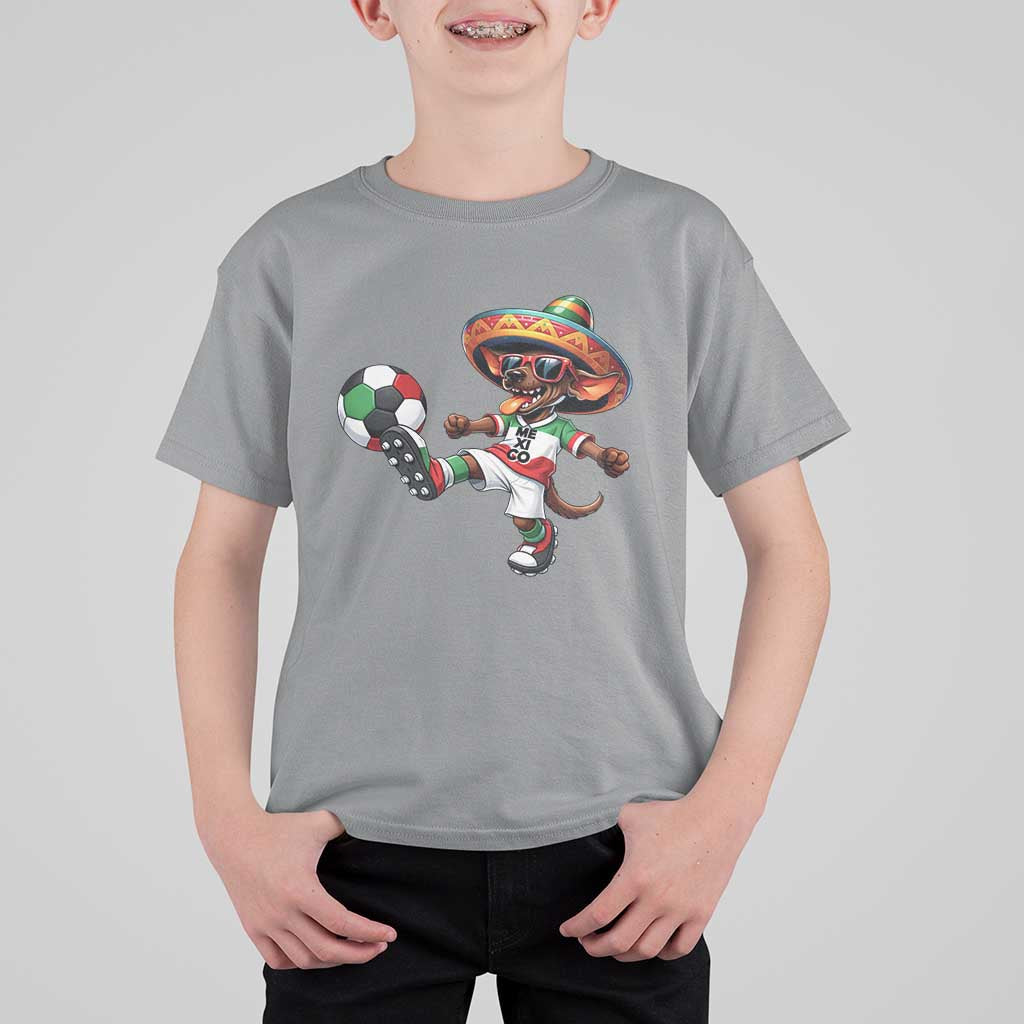 Funny Mexican Xolo Dog Playing Soccer T Shirt For Kid Football Fan Gift