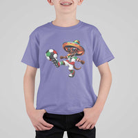 Funny Mexican Xolo Dog Playing Soccer T Shirt For Kid Football Fan Gift