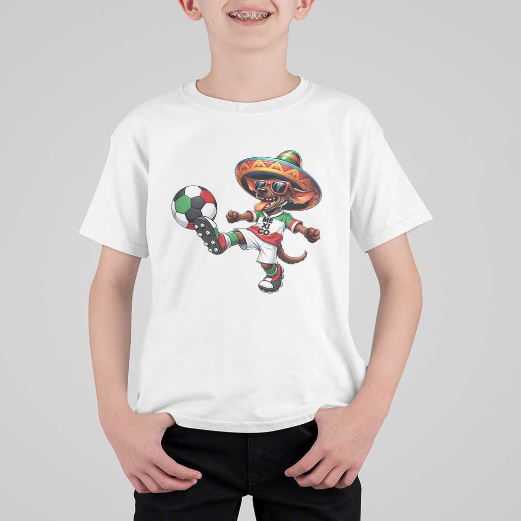 Funny Mexican Xolo Dog Playing Soccer T Shirt For Kid Football Fan Gift