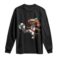 Funny Mexican Xolo Dog Playing Soccer Long Sleeve Shirt Football Fan Gift