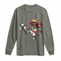 Funny Mexican Xolo Dog Playing Soccer Long Sleeve Shirt Football Fan Gift