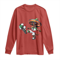 Funny Mexican Xolo Dog Playing Soccer Long Sleeve Shirt Football Fan Gift