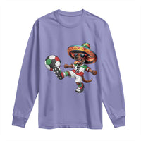 Funny Mexican Xolo Dog Playing Soccer Long Sleeve Shirt Football Fan Gift