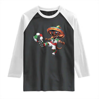 Funny Mexican Xolo Dog Playing Soccer Raglan Shirt Football Fan Gift