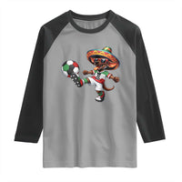 Funny Mexican Xolo Dog Playing Soccer Raglan Shirt Football Fan Gift