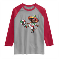 Funny Mexican Xolo Dog Playing Soccer Raglan Shirt Football Fan Gift