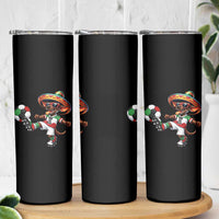 Funny Mexican Xolo Dog Playing Soccer Skinny Tumbler Football Fan Gift