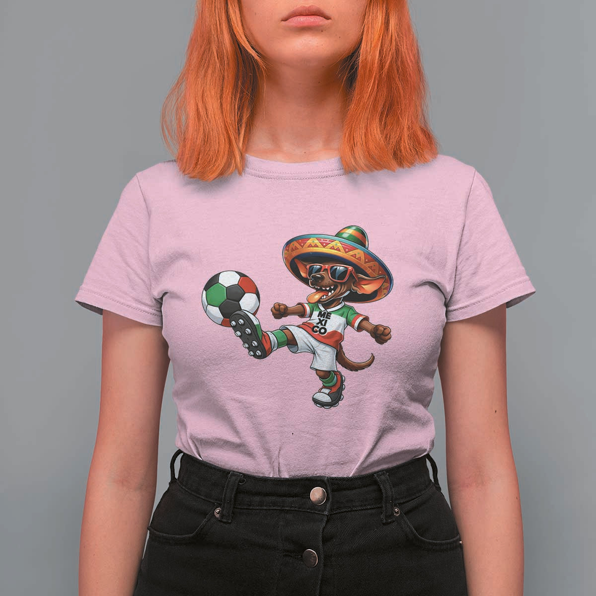 Funny Mexican Xolo Dog Playing Soccer T Shirt For Women Football Fan Gift