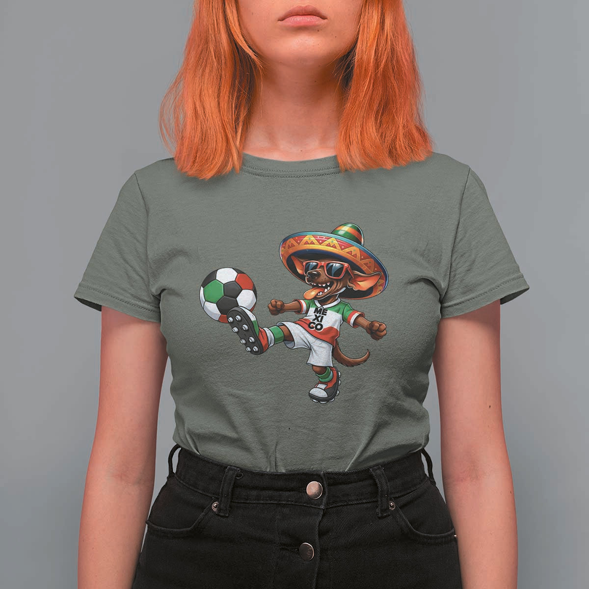 Funny Mexican Xolo Dog Playing Soccer T Shirt For Women Football Fan Gift