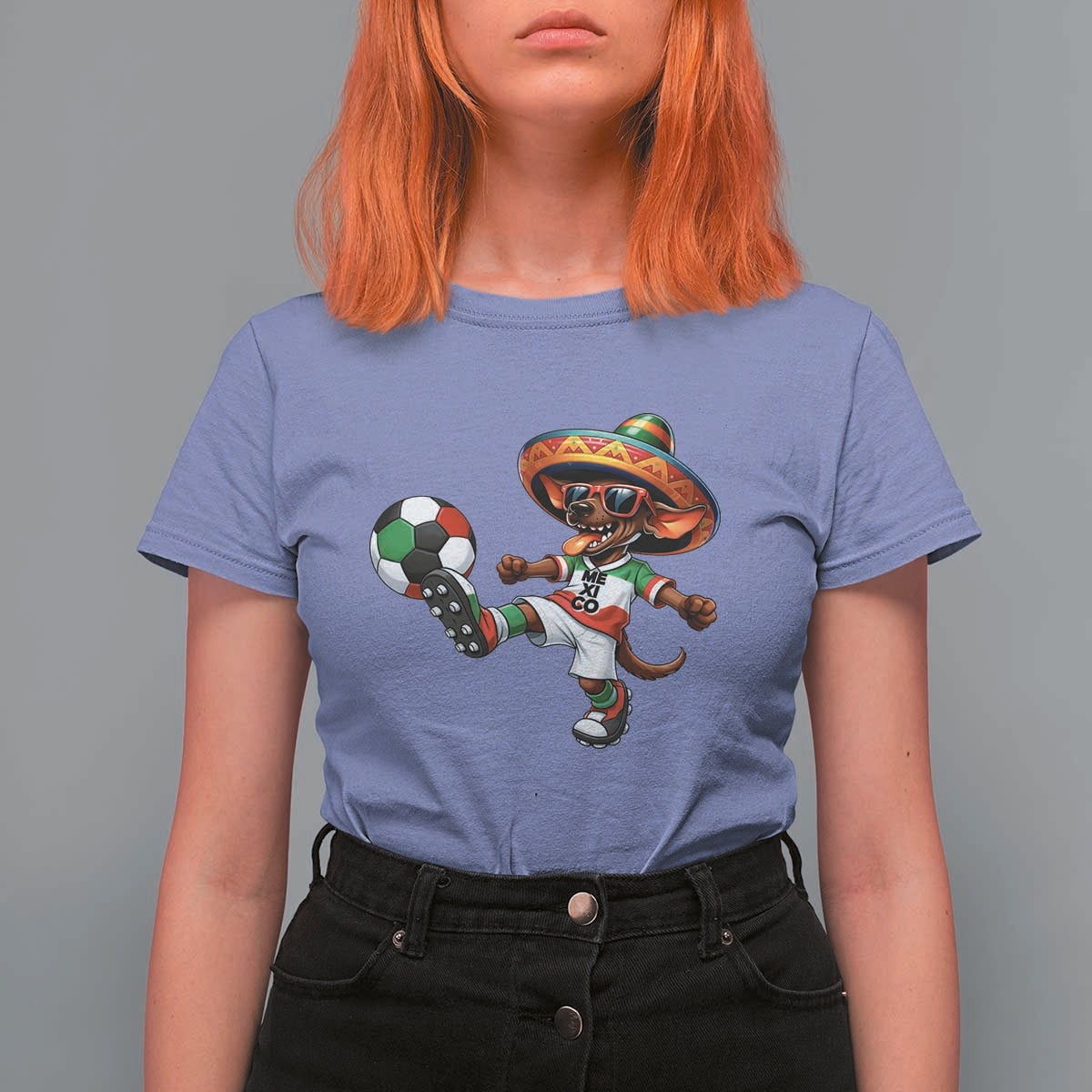 Funny Mexican Xolo Dog Playing Soccer T Shirt For Women Football Fan Gift