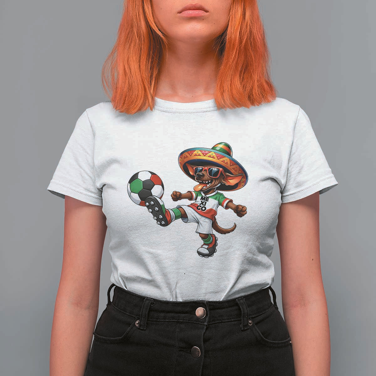 Funny Mexican Xolo Dog Playing Soccer T Shirt For Women Football Fan Gift