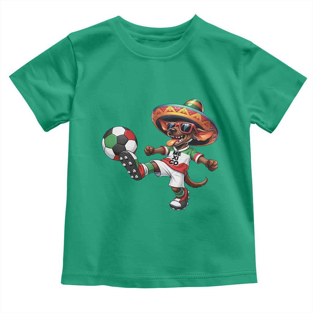 Funny Mexican Xolo Dog Playing Soccer Toddler T Shirt Football Fan Gift