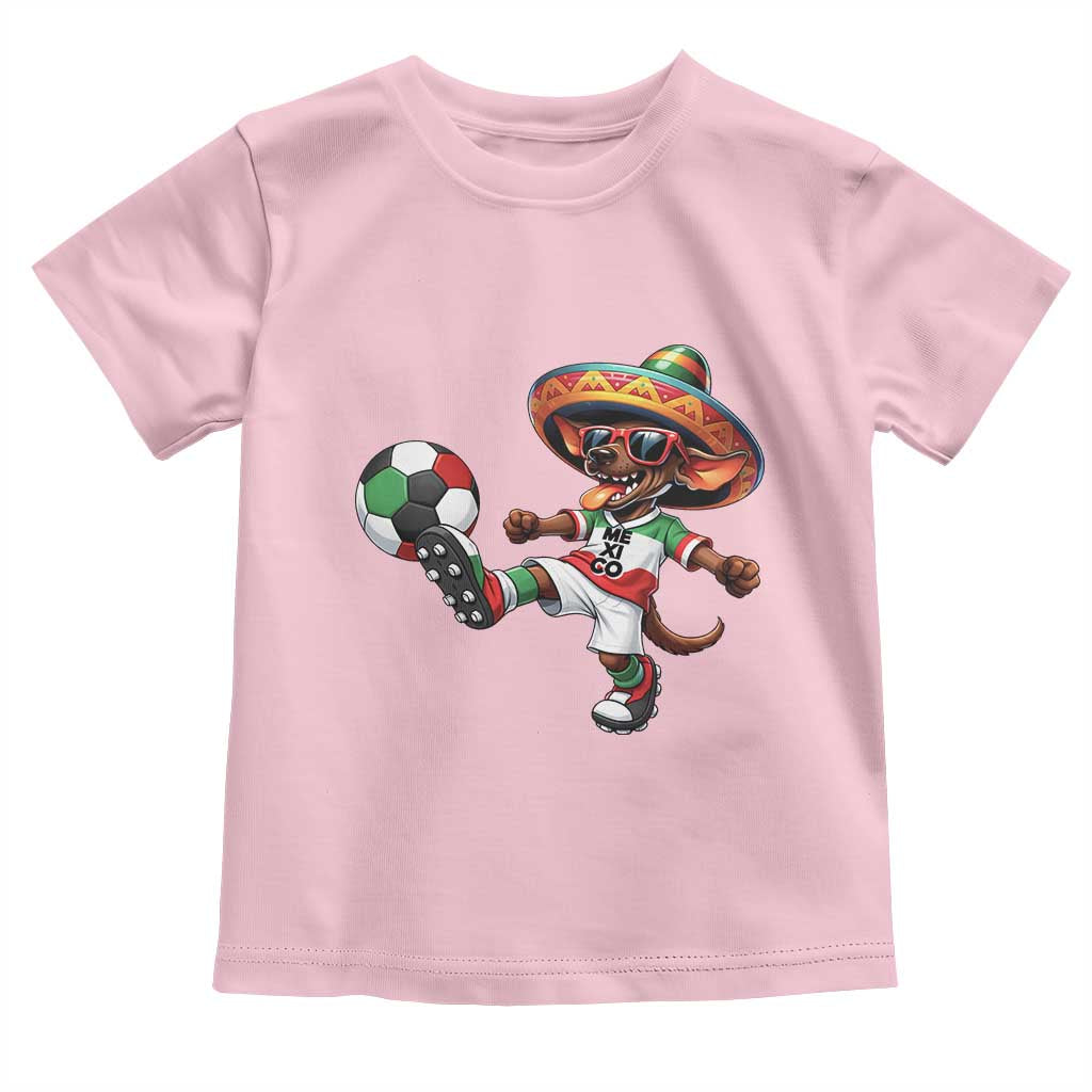 Funny Mexican Xolo Dog Playing Soccer Toddler T Shirt Football Fan Gift