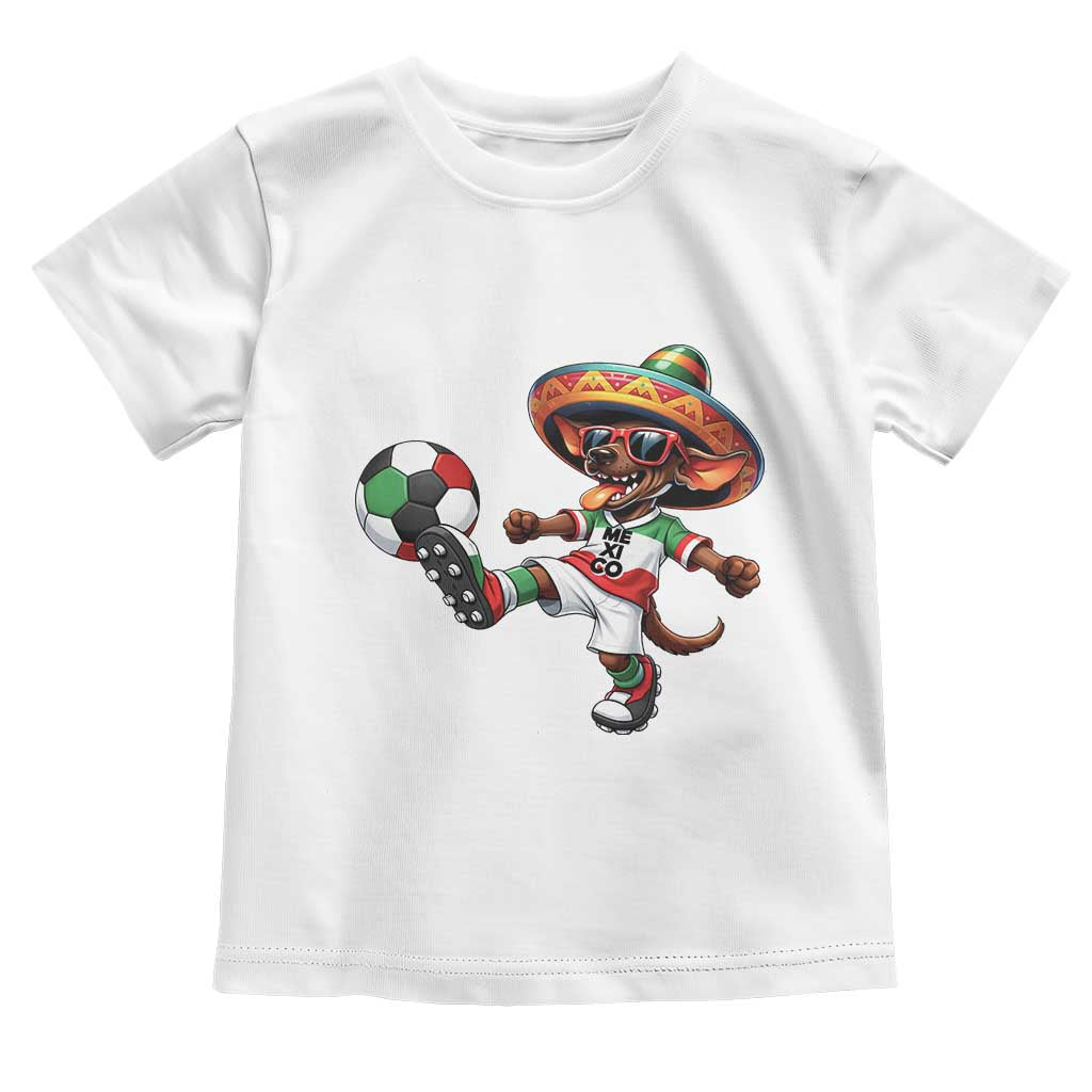 Funny Mexican Xolo Dog Playing Soccer Toddler T Shirt Football Fan Gift
