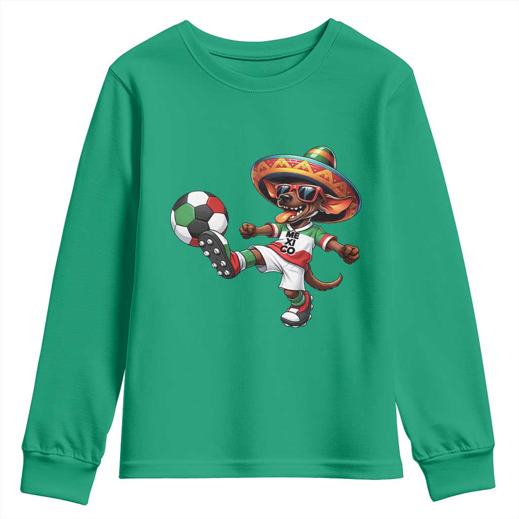 Funny Mexican Xolo Dog Playing Soccer Youth Sweatshirt Football Fan Gift