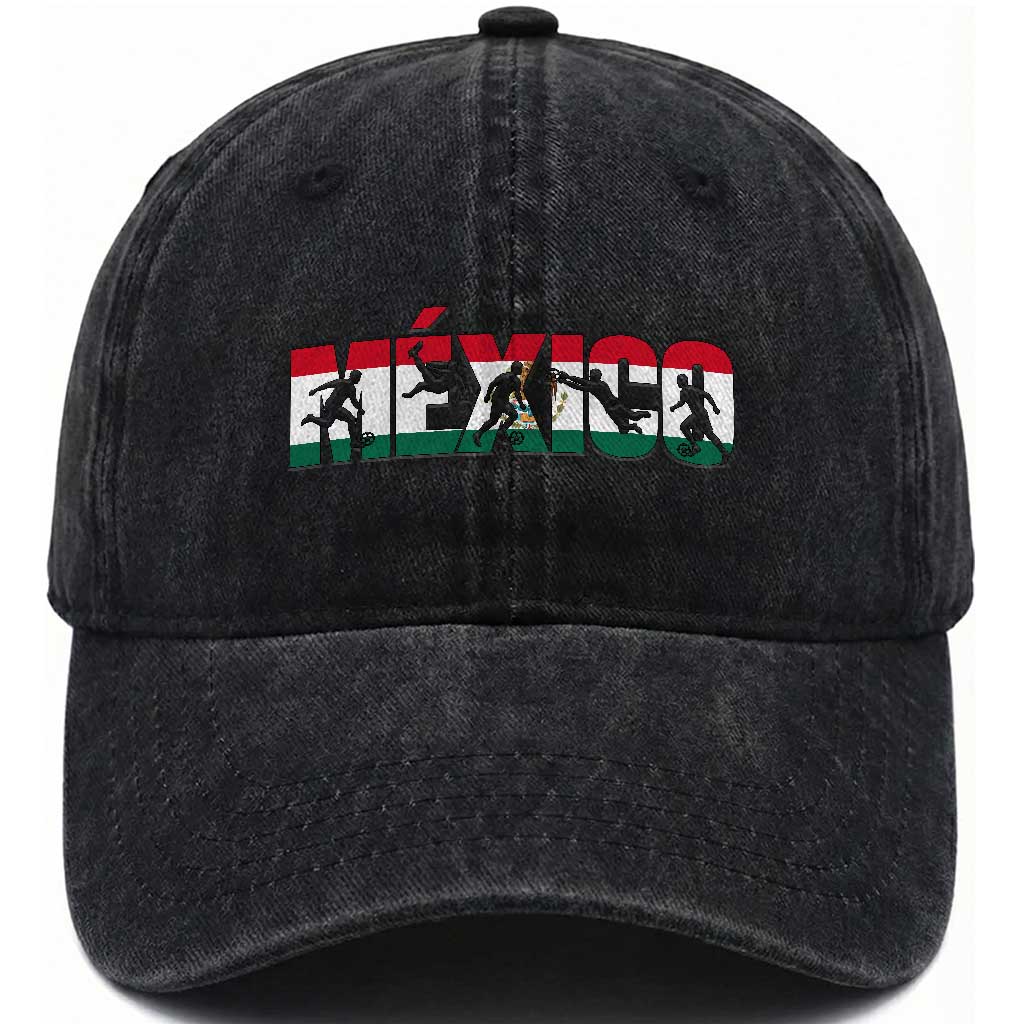 Mexico Soccer Lover Washed Cotton Baseball Cap World Football Fan Gift