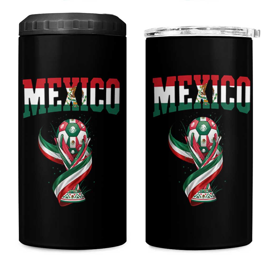 Mexico National Soccer Lover 4 in 1 Can Cooler Tumbler Proud Mexican Fan Gift