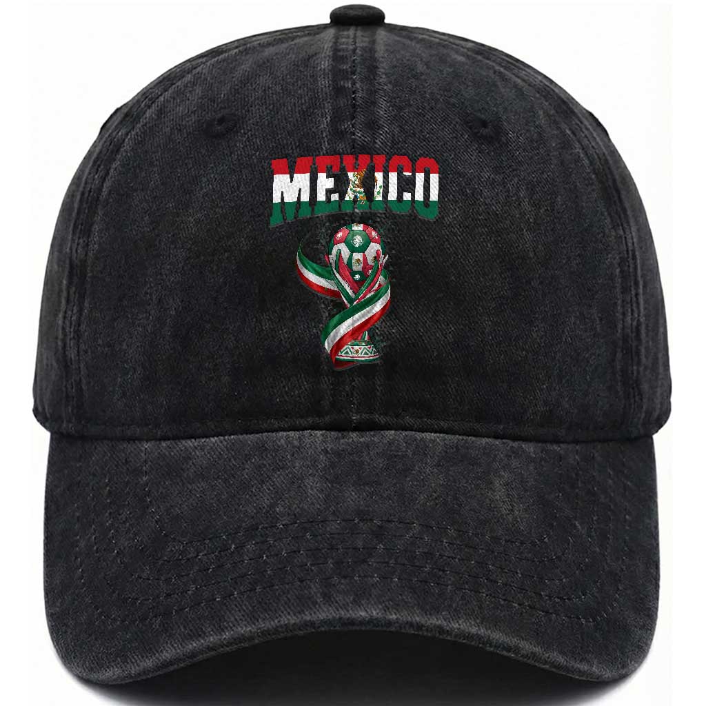 Mexico National Soccer Lover Washed Cotton Baseball Cap Proud Mexican Fan Gift