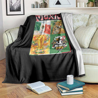 Mexico National Soccer Lover Throw Blanket Patriotic Mexican Fan Gift