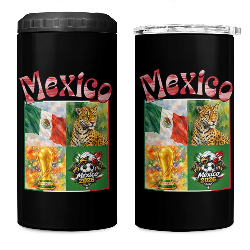 Mexico National Soccer Lover 4 in 1 Can Cooler Tumbler Patriotic Mexican Fan Gift