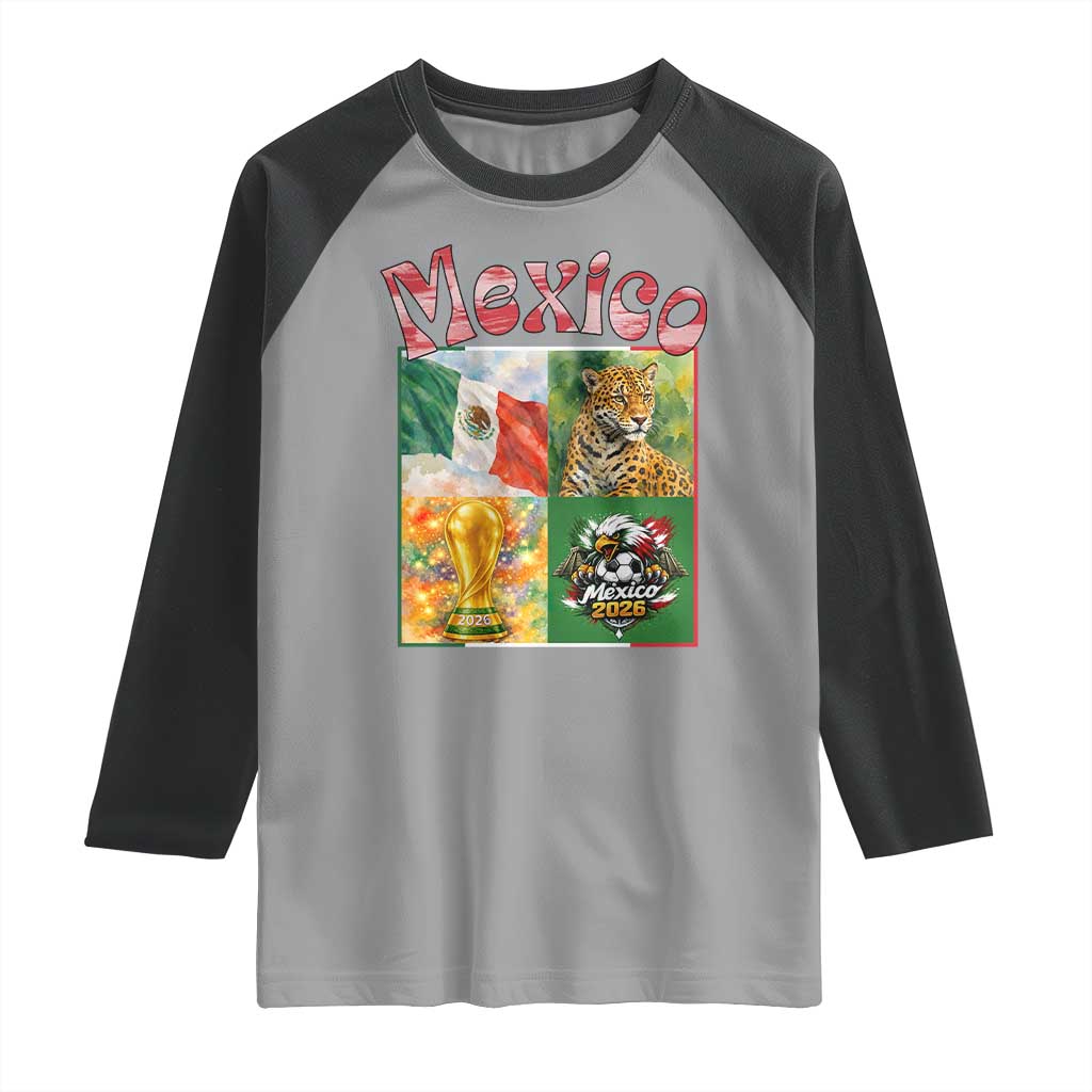 Mexico National Soccer Lover Raglan Shirt Patriotic Mexican Fan Gift