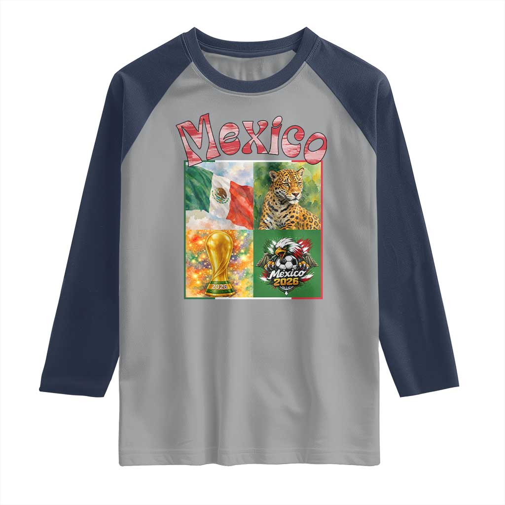 Mexico National Soccer Lover Raglan Shirt Patriotic Mexican Fan Gift