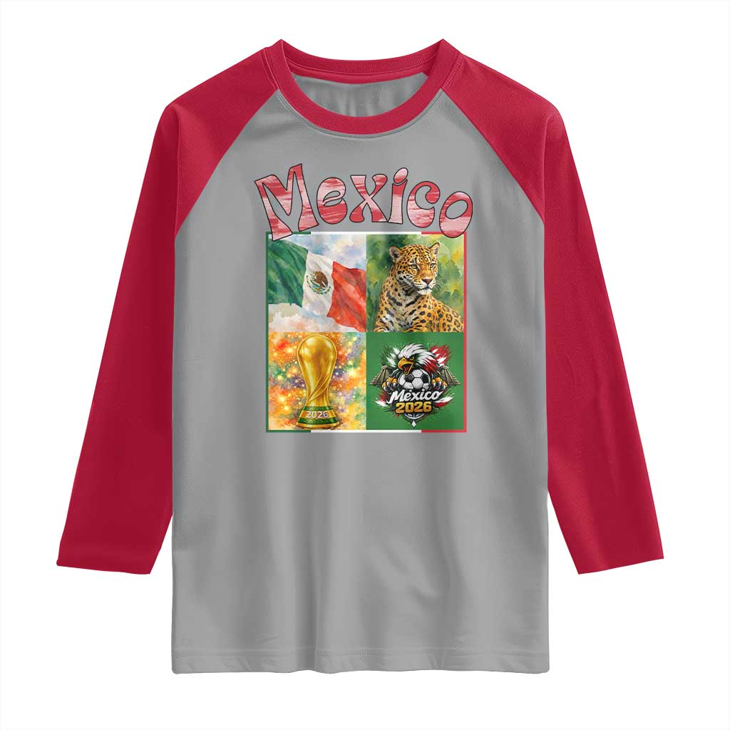 Mexico National Soccer Lover Raglan Shirt Patriotic Mexican Fan Gift