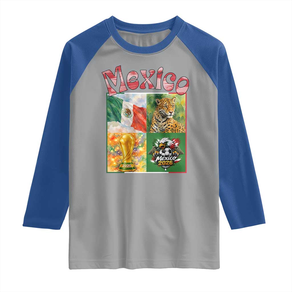Mexico National Soccer Lover Raglan Shirt Patriotic Mexican Fan Gift
