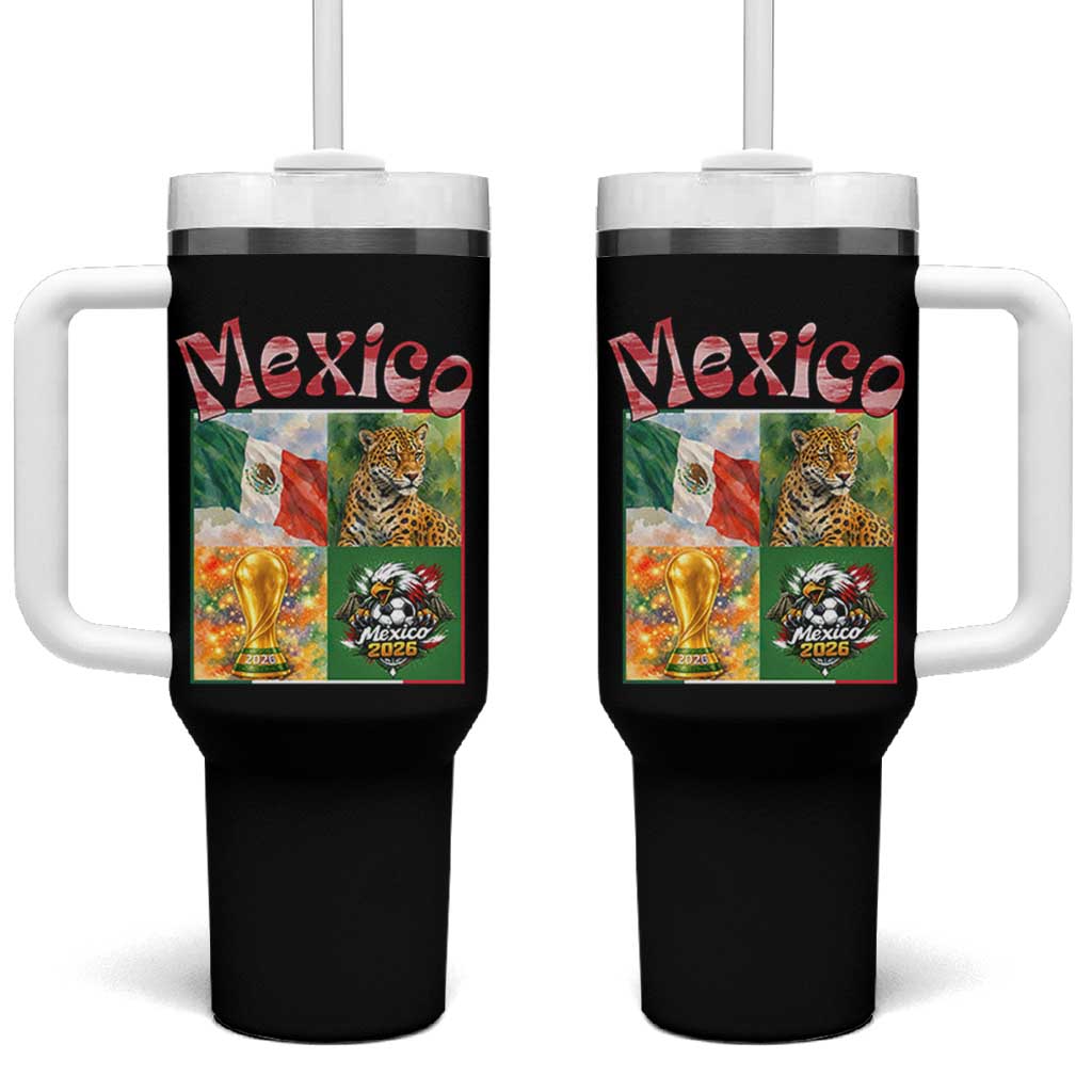 Mexico National Soccer Lover Tumbler With Handle Patriotic Mexican Fan Gift
