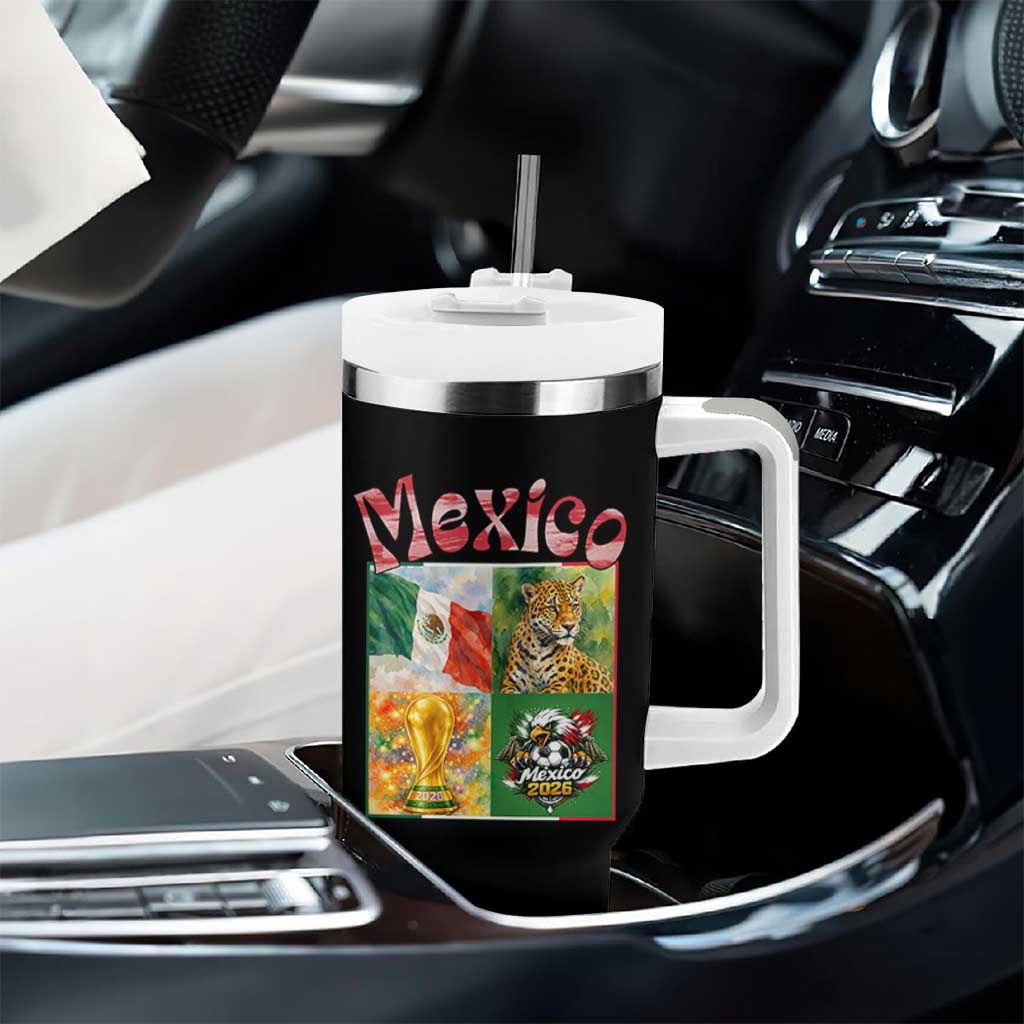 Mexico National Soccer Lover Tumbler With Handle Patriotic Mexican Fan Gift