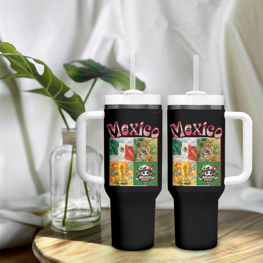 Mexico National Soccer Lover Tumbler With Handle Patriotic Mexican Fan Gift