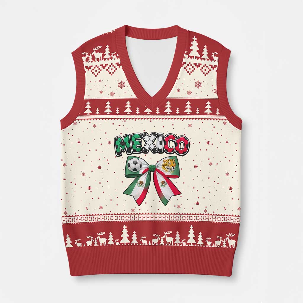 Mexico National Soccer Lover V-Neck Knit Sweater Vest Soccer Pride Fan Gift
