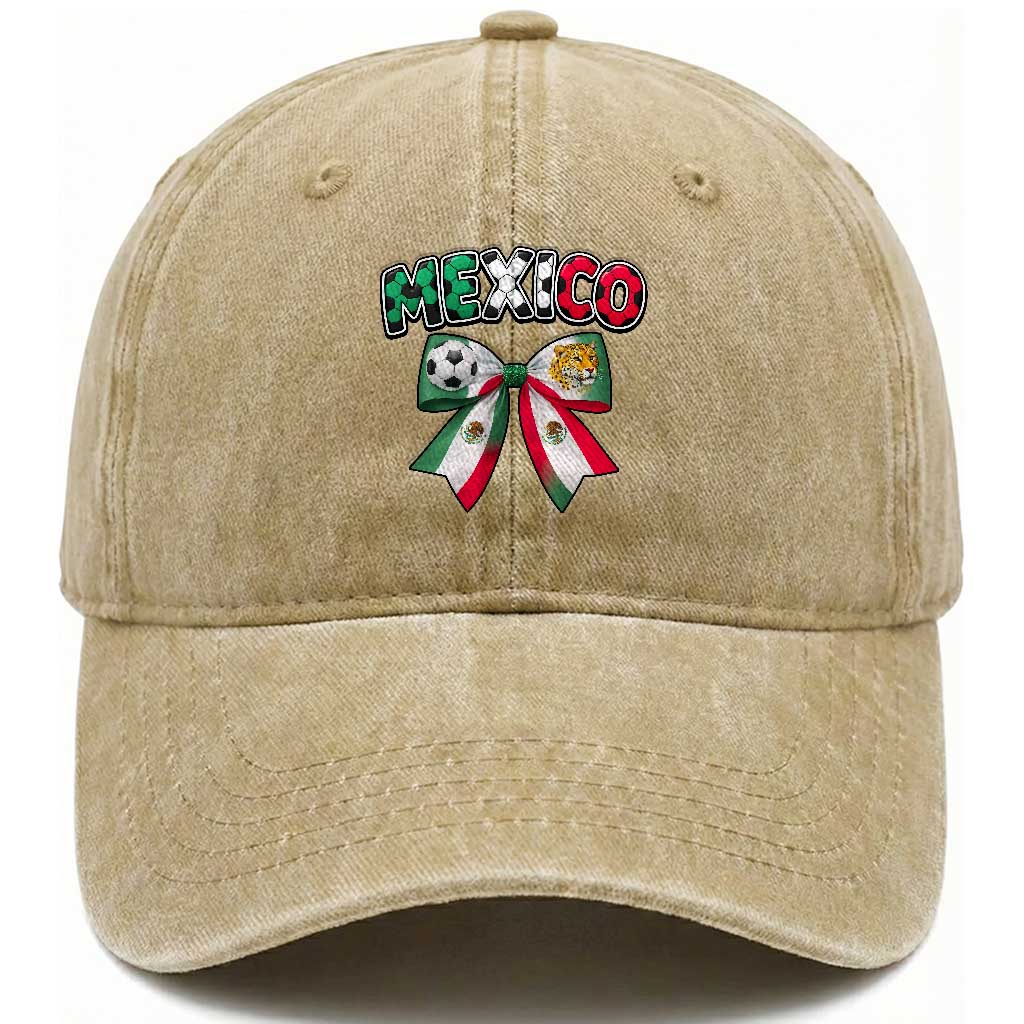 Mexico National Soccer Lover Washed Cotton Baseball Cap Soccer Pride Fan Gift