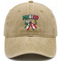 Mexico National Soccer Lover Washed Cotton Baseball Cap Soccer Pride Fan Gift