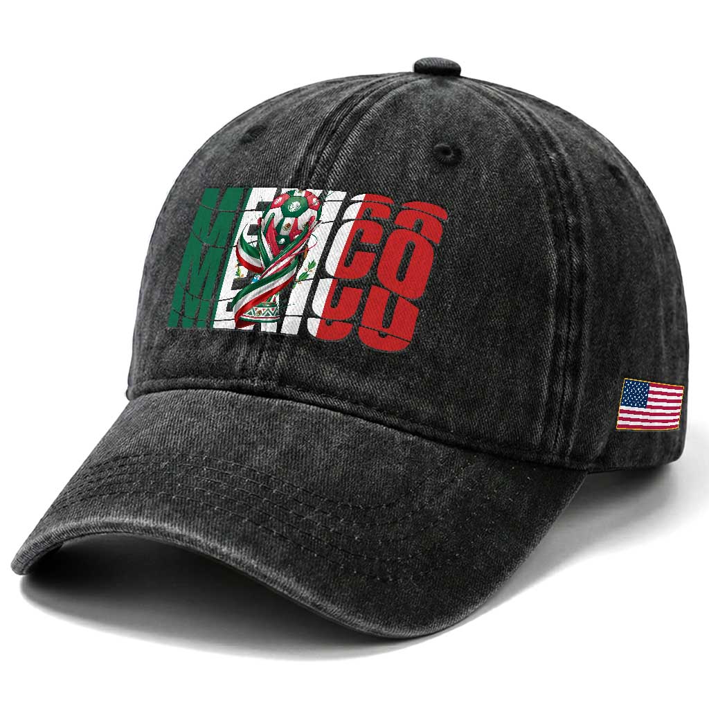 Mexico National Soccer Lover World Washed Cotton Baseball Cap Football Fan Gift