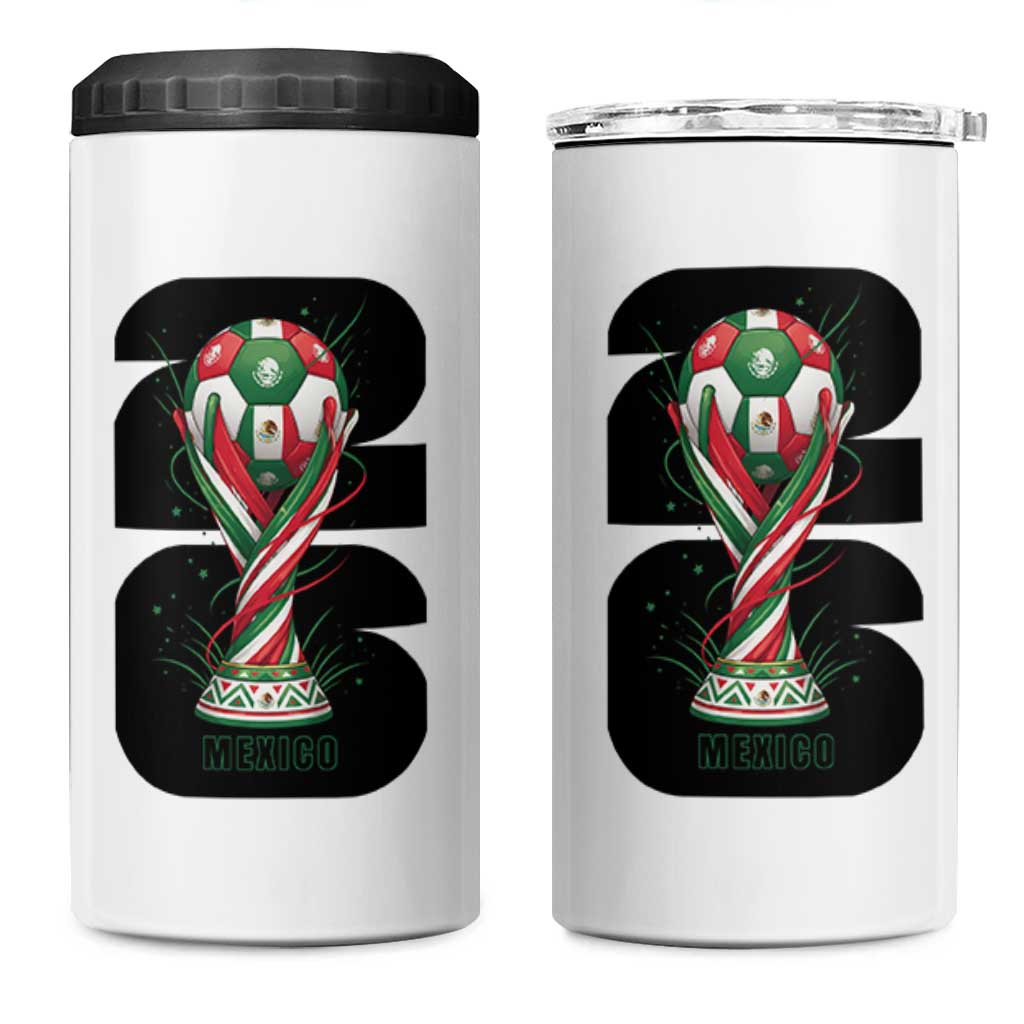 Proud Mexico National Soccer Lover Fan Gift 4 in 1 Can Cooler Tumbler