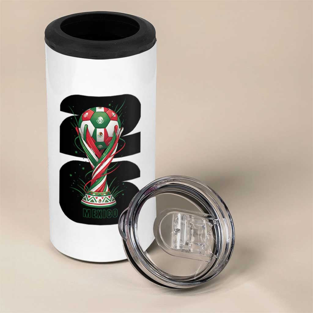 Proud Mexico National Soccer Lover Fan Gift 4 in 1 Can Cooler Tumbler