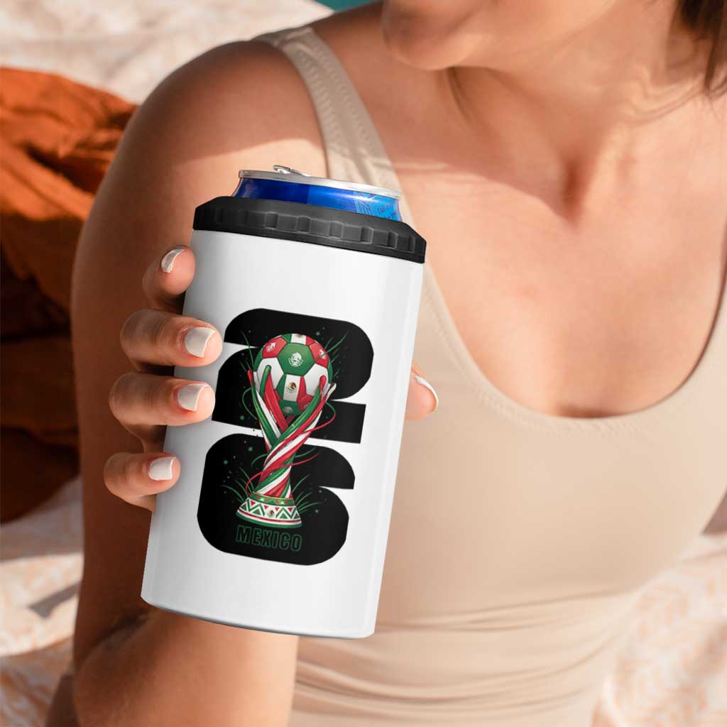 Proud Mexico National Soccer Lover Fan Gift 4 in 1 Can Cooler Tumbler