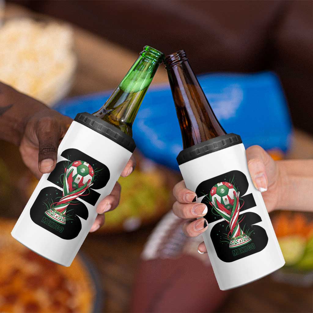 Proud Mexico National Soccer Lover Fan Gift 4 in 1 Can Cooler Tumbler