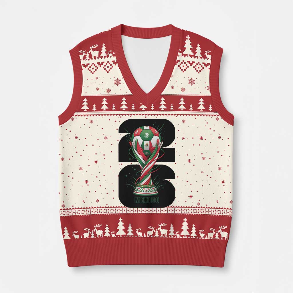 Proud Mexico National Soccer Lover Fan Gift V-Neck Knit Sweater Vest