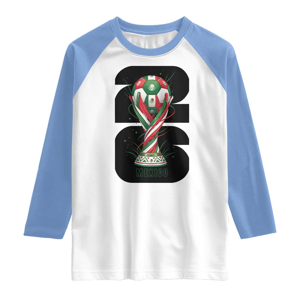 Proud Mexico National Soccer Lover Fan Gift Raglan Shirt